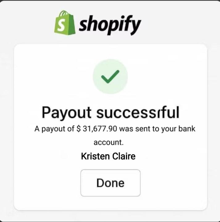 💸 Proof that hard work pays off! Just received $31,677.90 from my Shopify store! 
