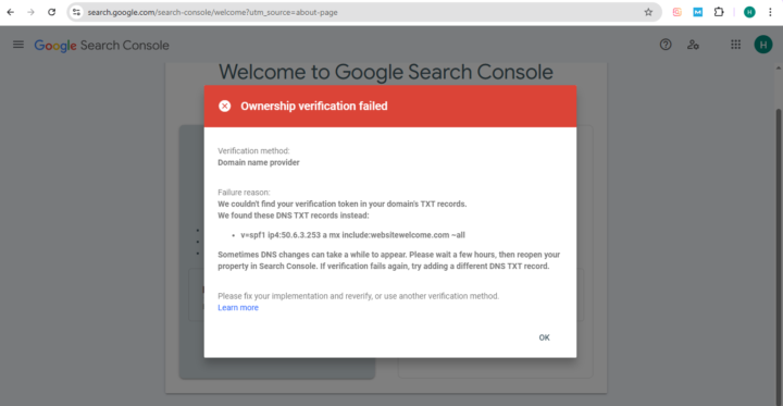 Issue with Uploading my site to search console