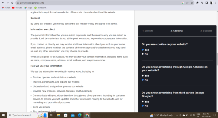 Privacy Policy Generator