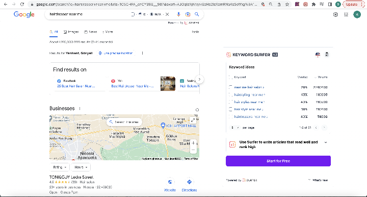 Keyword surfer - Google extension