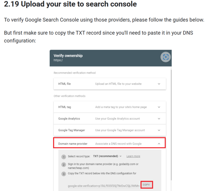 Uploading to search console