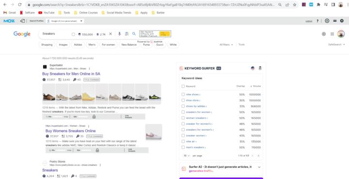 MozBar SEO tool