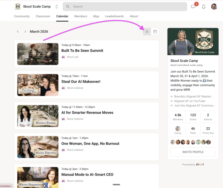 I find this Calendar View much easier to read