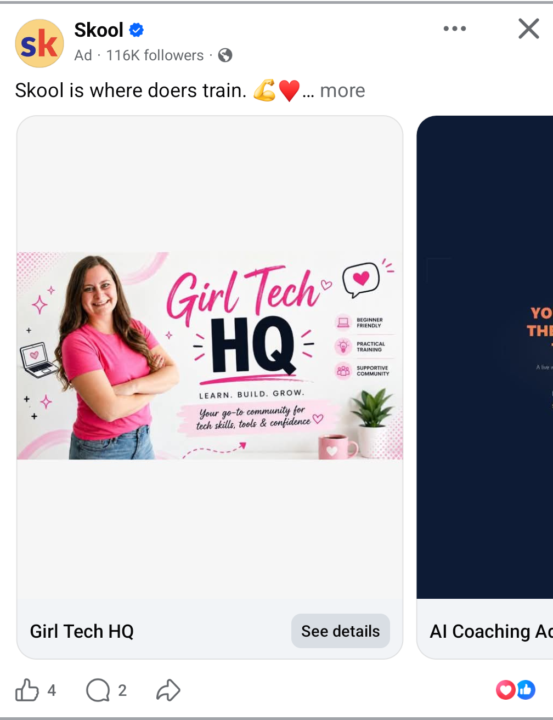 Just saw my community on a Skool ad!