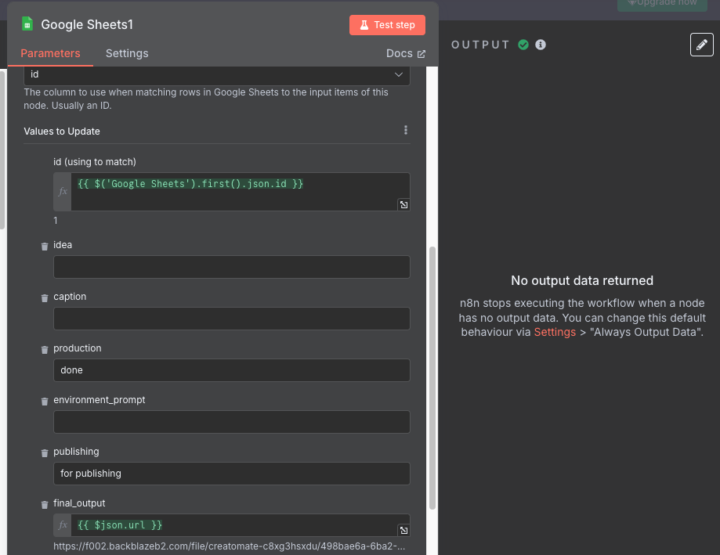 google sheet node issue