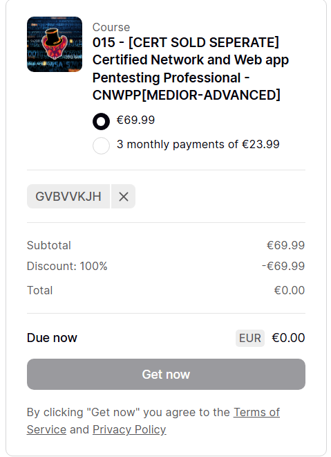 free course - Web app Pentesting Professional - CNWPP
