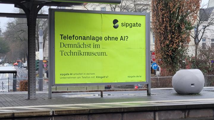 Anbieter sipgate macht aktiv Werbung 