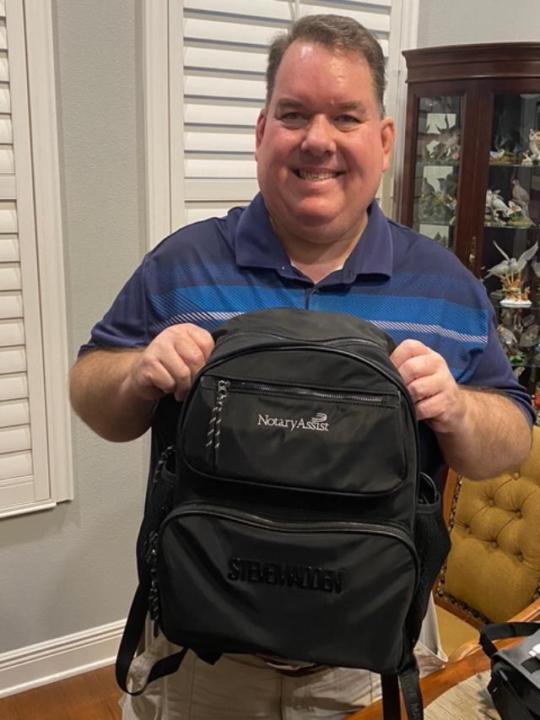 My Notary Assist backpack.