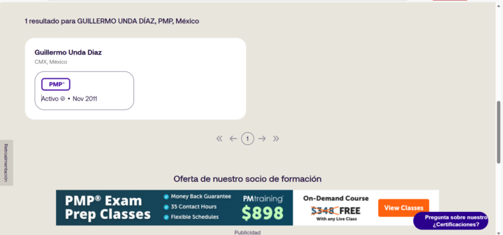 Certificado desde 2011