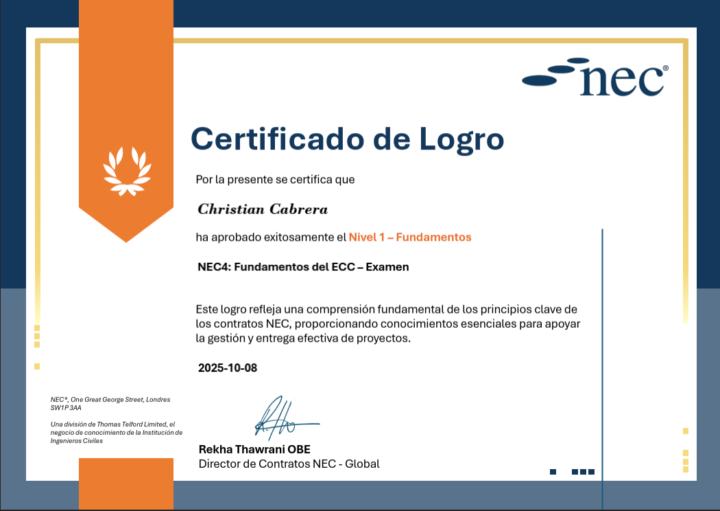 🏆¿Cómo certificarse en contratos NEC en el Perú?