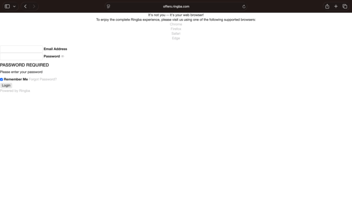 Ringba Login