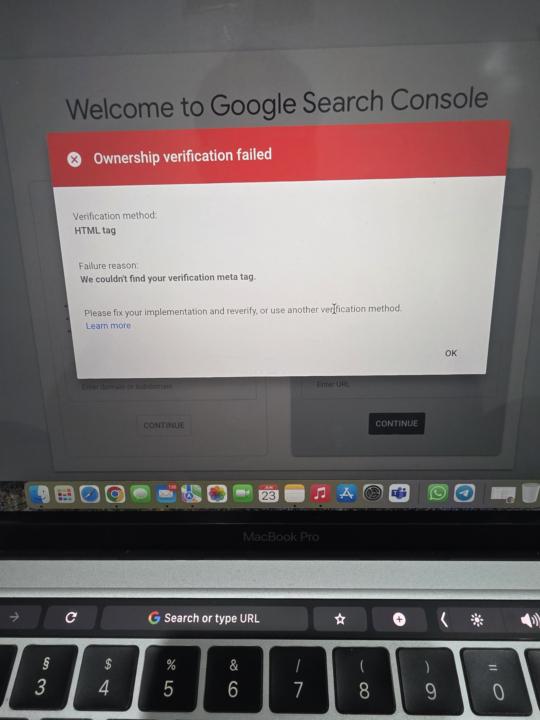Ownership Verification ERROR 