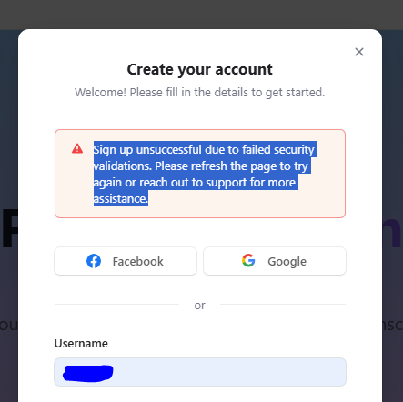 Clerk Sign up not working.