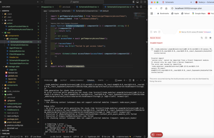 Error inside Manage Plan