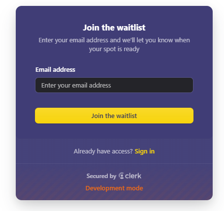 Clerk Waitlist component