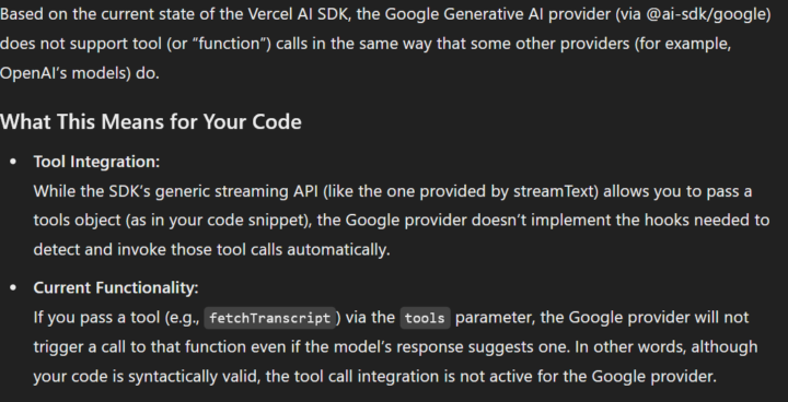 Tool calls with a Gemini model