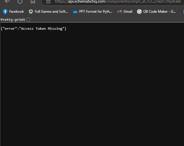 {"error":"Access Token Missing"}