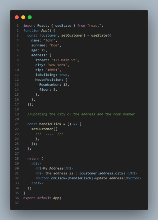 🚀💻Javascript and React Challenge 1: Updating Nested State! 💻🚀 