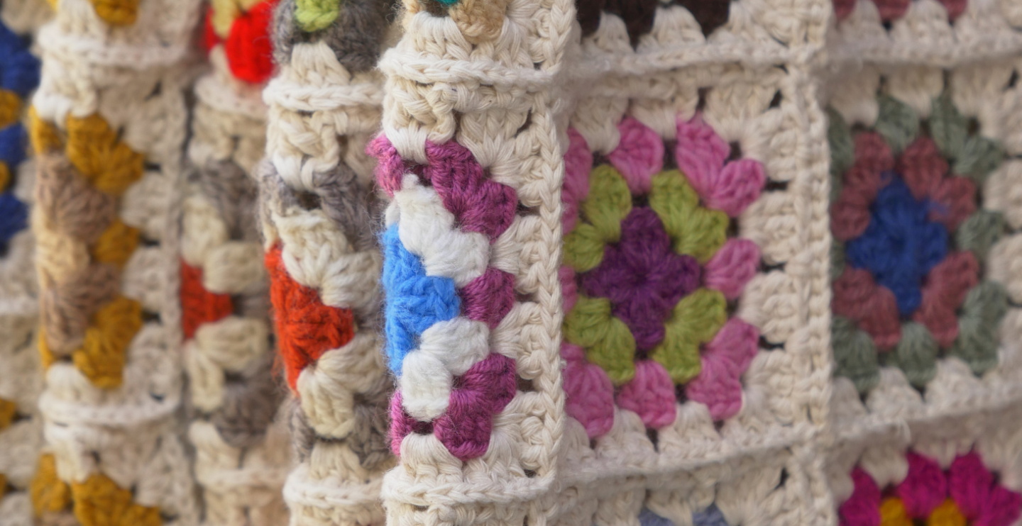 granny chic vintage crocheted blanket