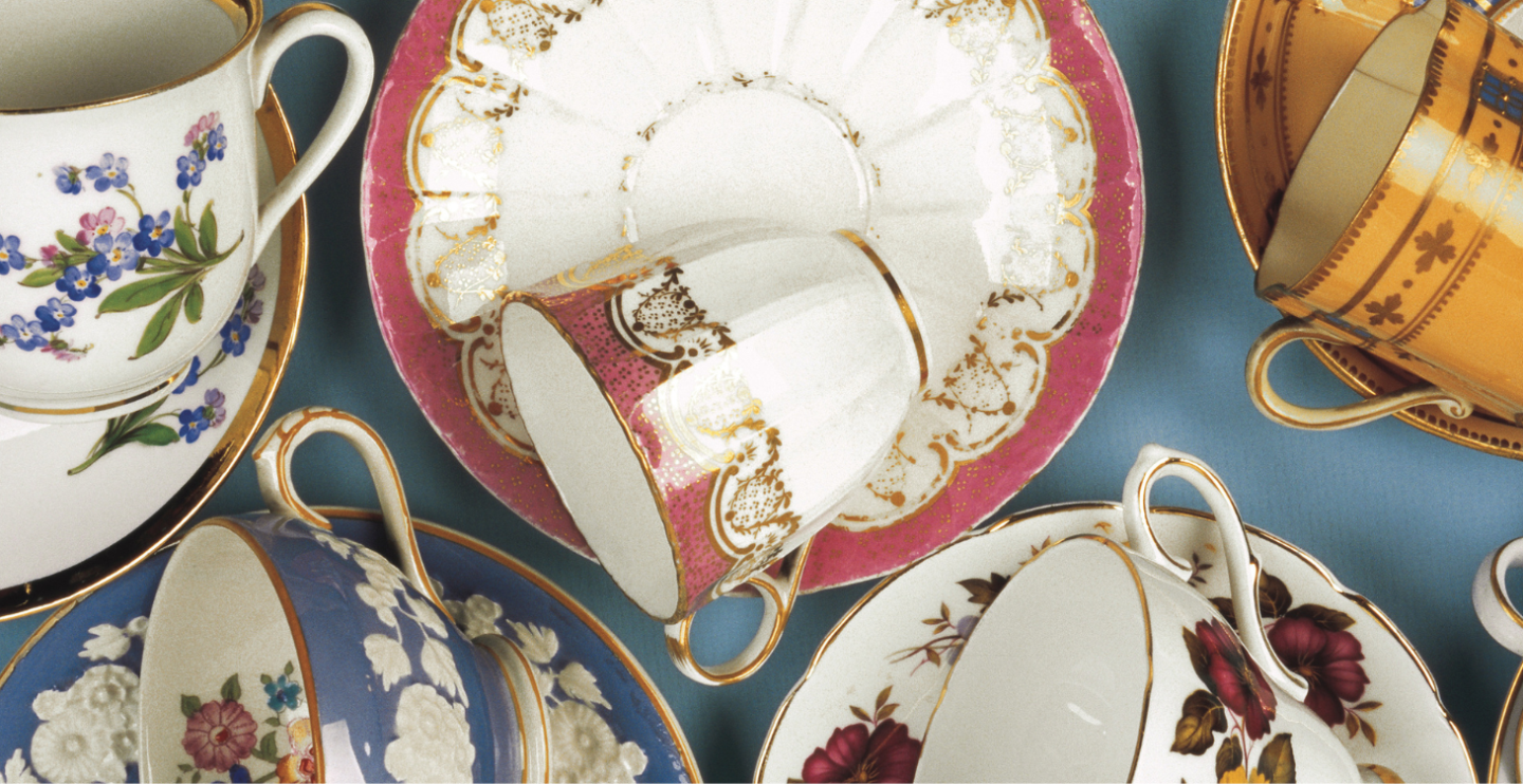 grandma core vintage antique tea cups