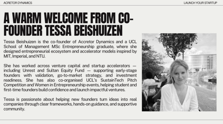 A warm Welcome From Tessa one of the co-founders