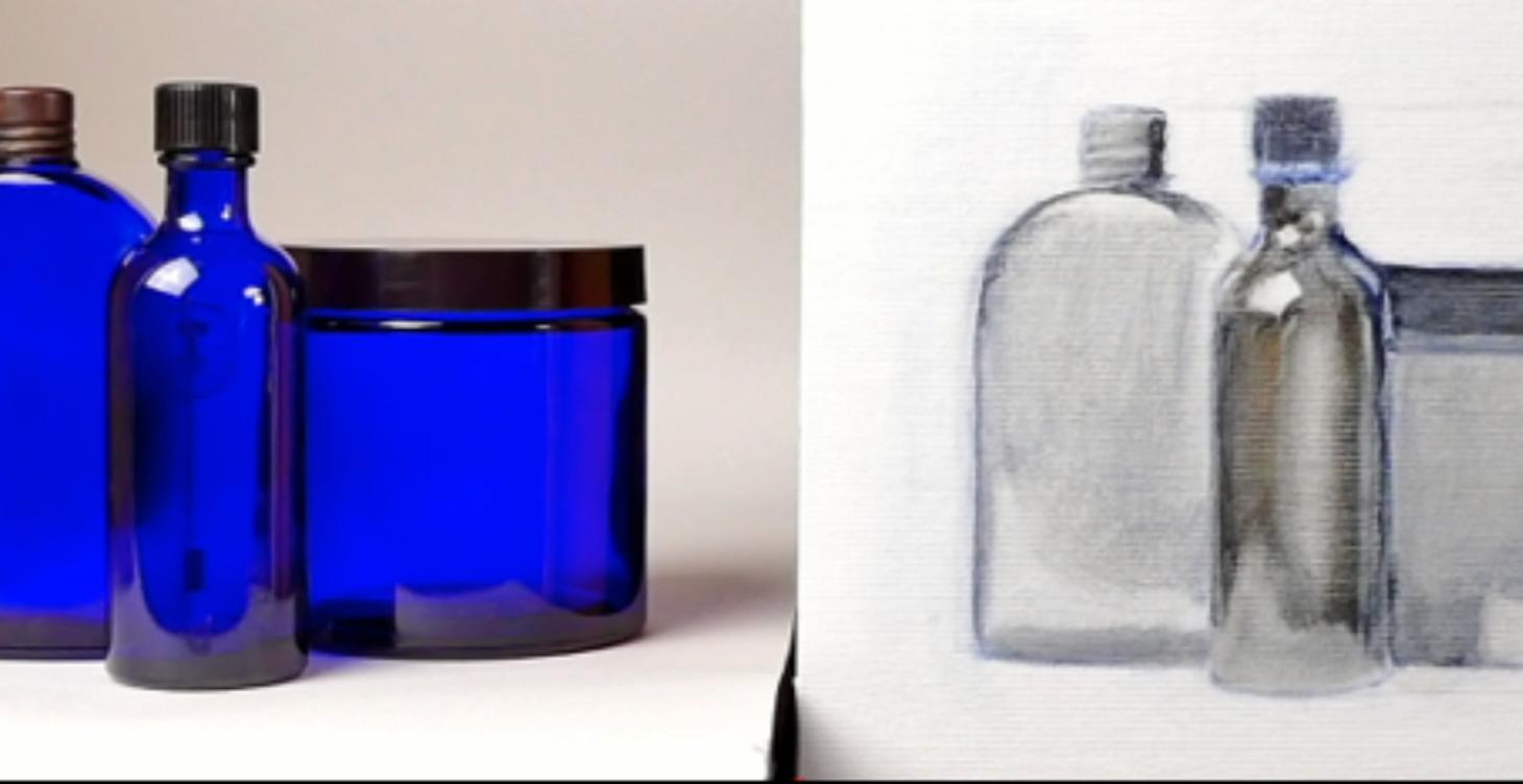 Blue Glass Study Course. Still Life