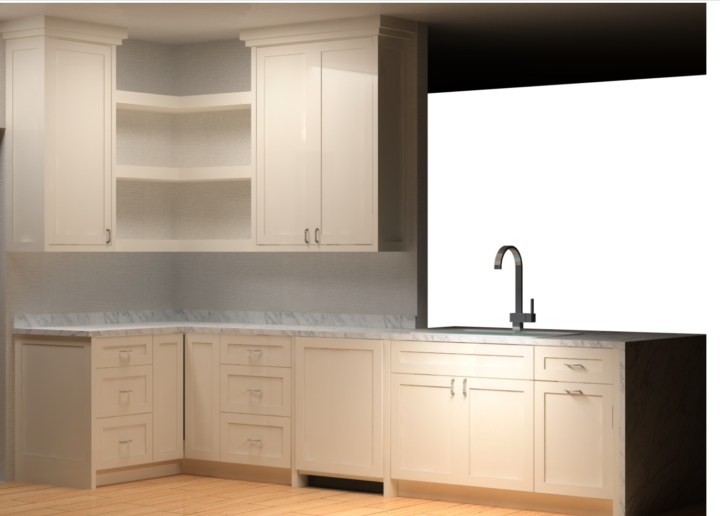 Corner shelving height 