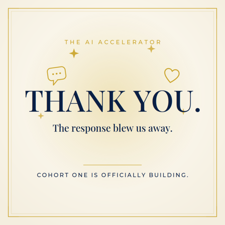 Last week, we opened the first cohort of The AI Accelerator for operators getting the deals, the capital, and the AI to run it, built into their business in 7 days. 