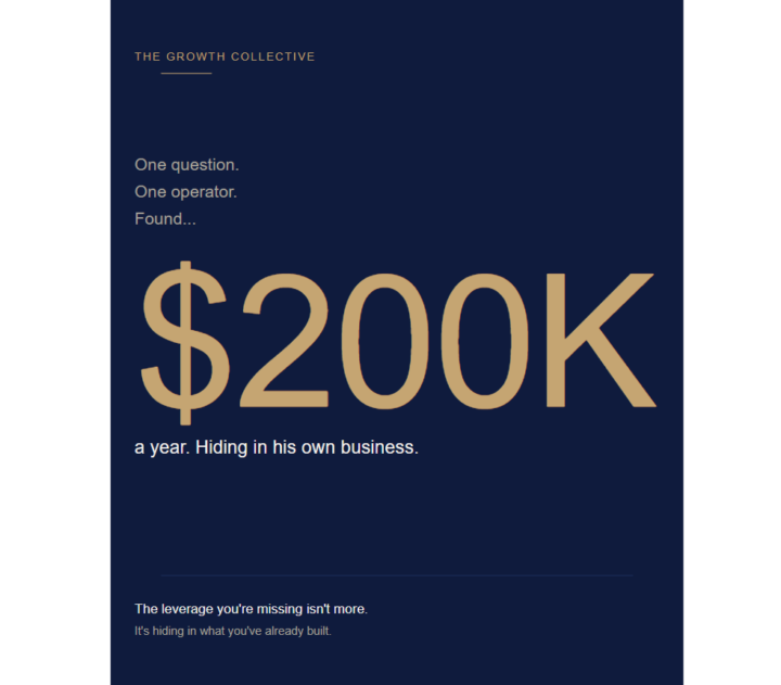 I just added $200K a year in profit to one of our newest TGC members. 