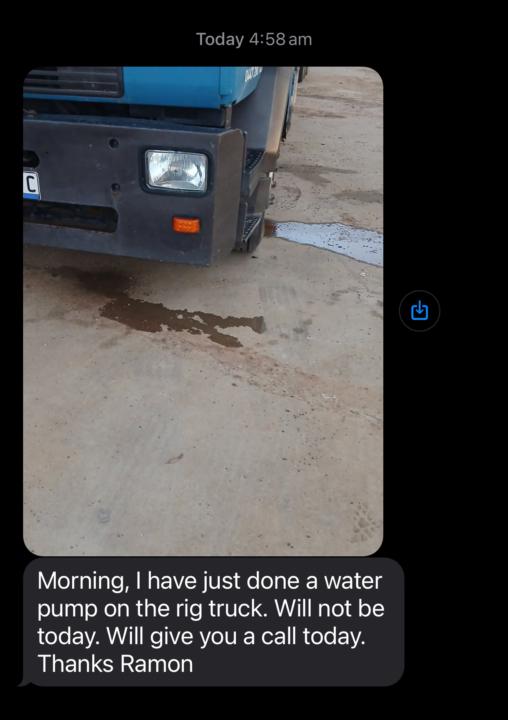 Well no bore drilling today 