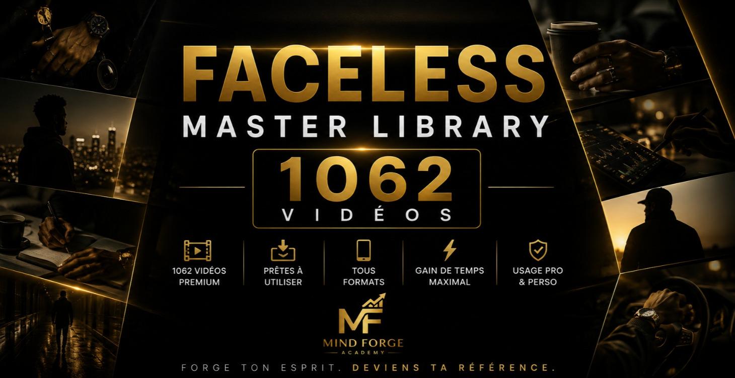 ⭐FACELESS MASTER LIBRARY —1062 VIDÉOS MULTI‑USAGES