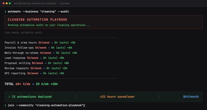Cleaning Automation Playbook