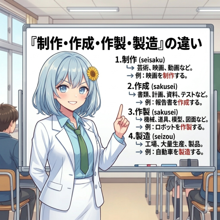Phân biệt 4 cách dùng của "TSUKURU" (Chế tác - Tác thành - Tác chế - Chế tạo) 🛠️ 　「つくる」の使い分け〜制作・作成・作製・製造〜