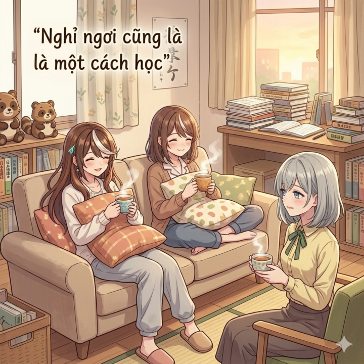 Khi bạn cảm thấy "không muốn học chút nào" — Hãy để bộ não được nghỉ ngơi đúng cách! 💆‍♂️✨ 　勉強（べんきょう）したくない時（とき）はどうする？心（こころ）と体（からだ）をリフレッシュさせるコツ