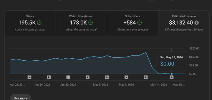 🚀 From Views to Revenue: $3,132 in Just 28 Days