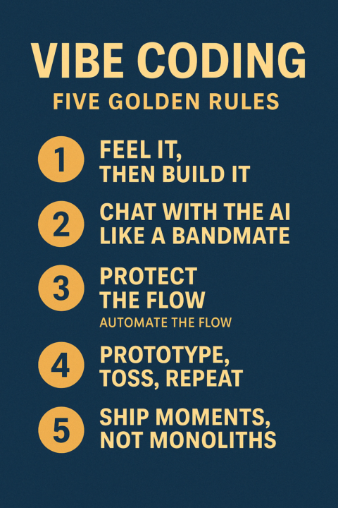 Vibe Coding: Five Golden Rules for Makers Who Create on Vibing 