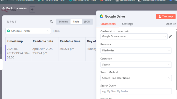Question on connecting to Google Drive in N8N
