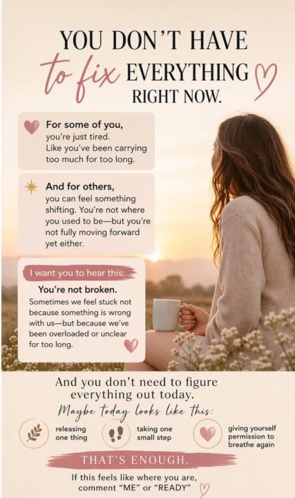 You don’t have to fix everything right now