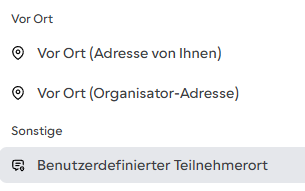 Terminbuchung via Cal.com Ort wird nicht richtig gesetzt