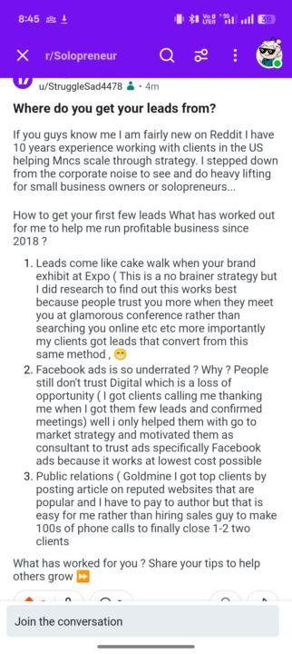 What a posts get me leads from Reddit ?