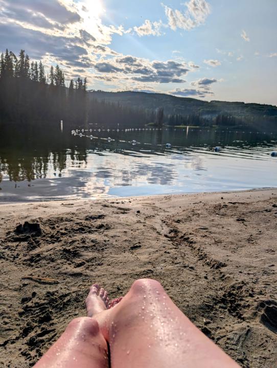 Relaxing after work views at Jarvis lake!
