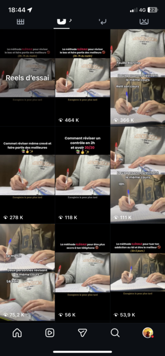Mes résultats Instagram