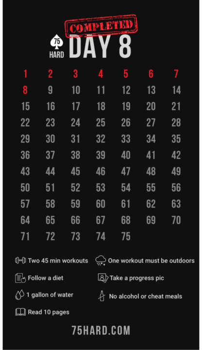 75 Hard - Day 8 & 9
