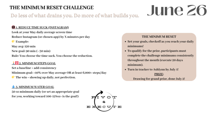 JUNE FREE CHALLENGE ☀️THE MINIMUM RESET