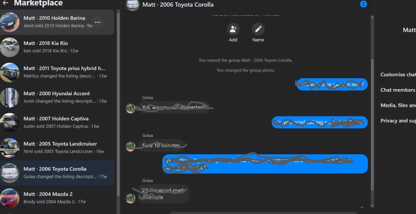 Messaging to setup a viewing
