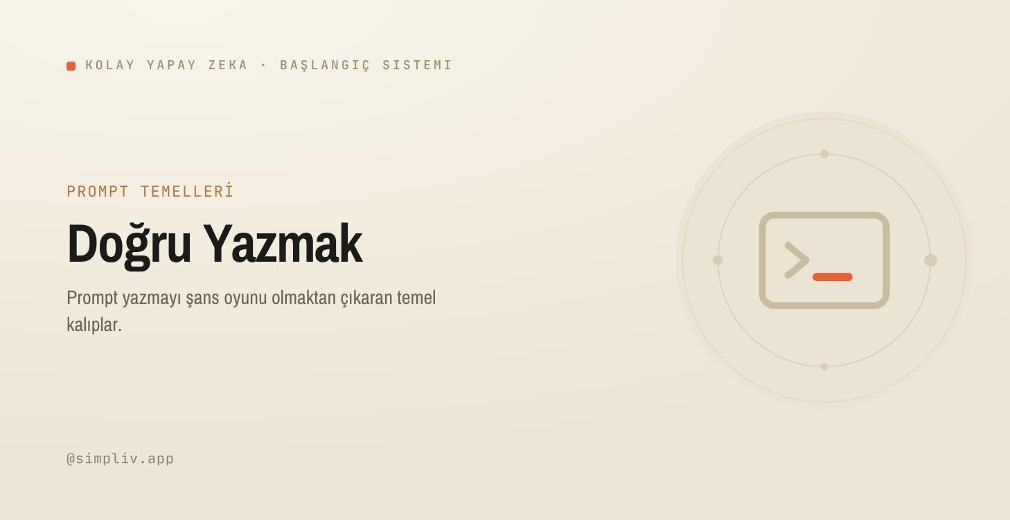 Prompt Temelleri: Doğru Yazmak