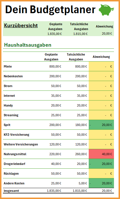 Live Workshop: Budgetplaner