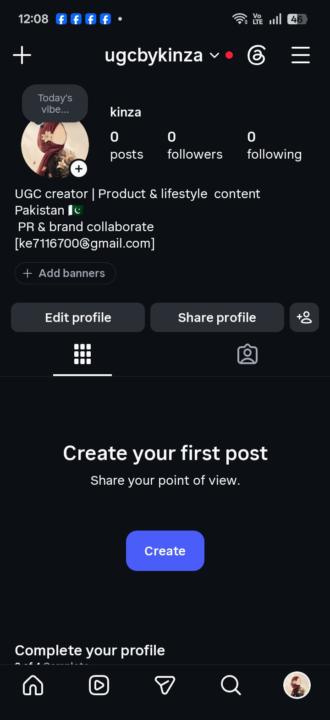 I create my account 