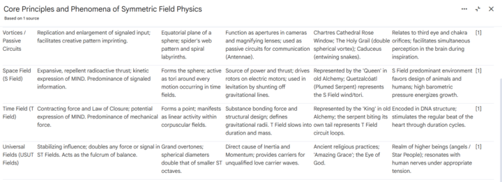 Core Principles and Phenomena of Symmetric Field Physics