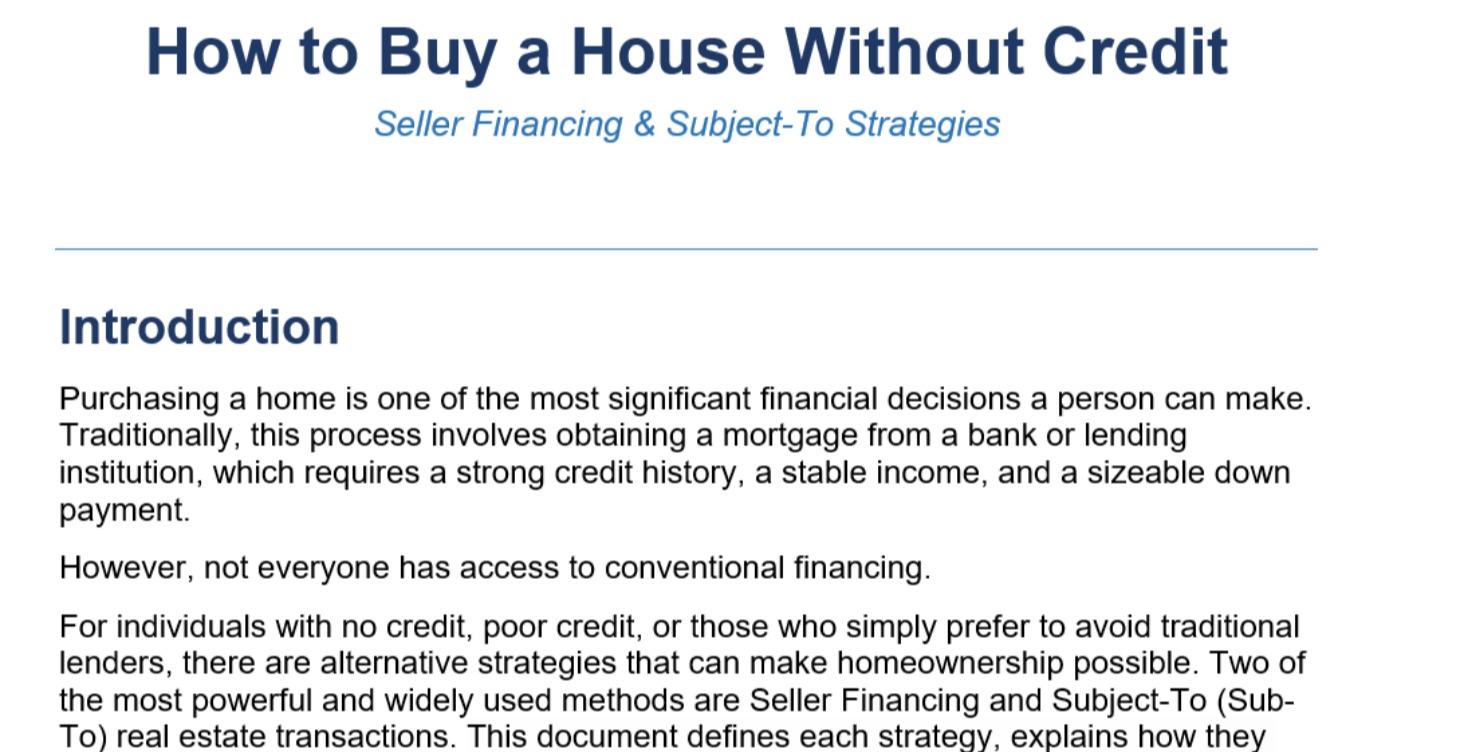 Seller Financing vs. Subject To